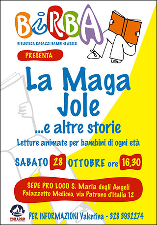 A Halloween, letture animate di BiRBA presso la Pro Loco di Santa Maria degli Angeli - Assisi (Pg)